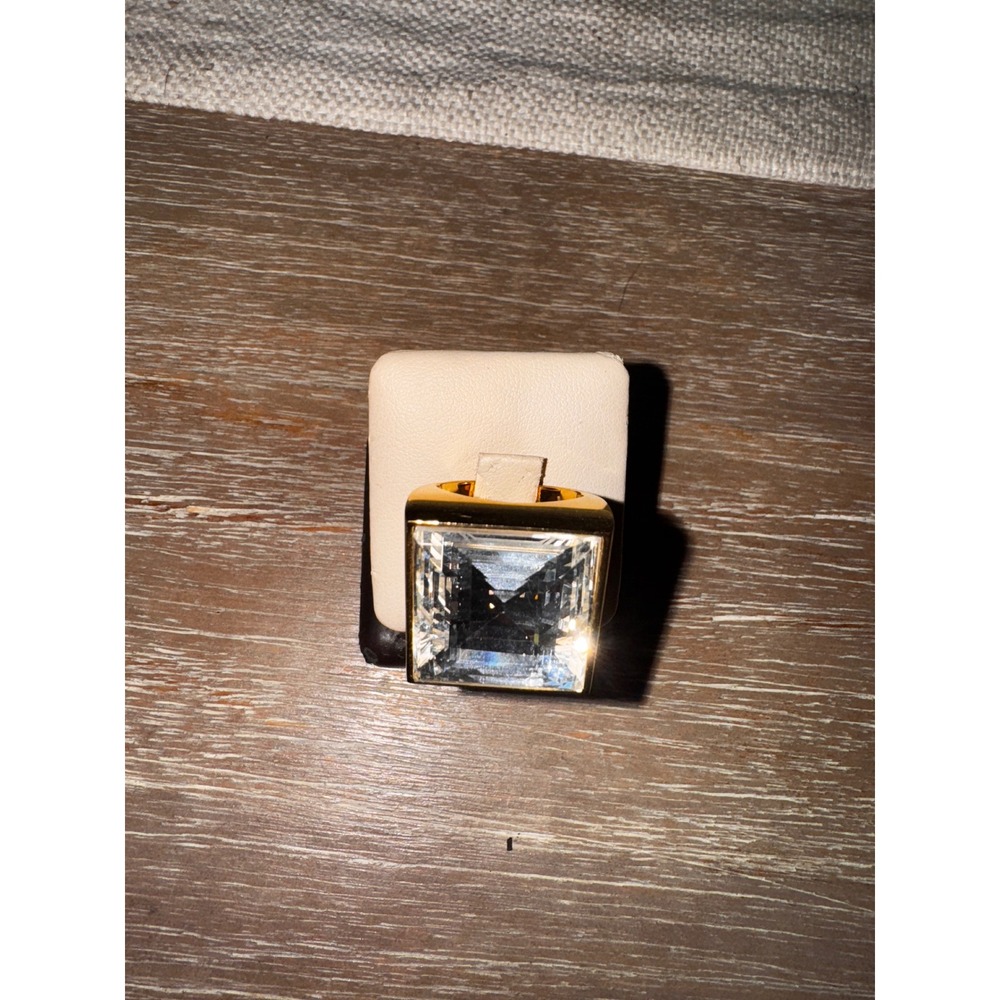 Michael Kors Statement Ring Gold Square Rhineston… - image 3